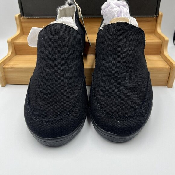 VIONIC Woman's Beach Slip On/In Black Denim Size 7 WIDE/Frayed Edge/Casual - Picture 3 of 13
